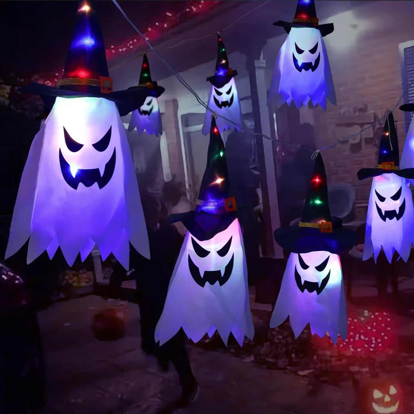 Halloween LED Hanging Ghost Hat Pendant