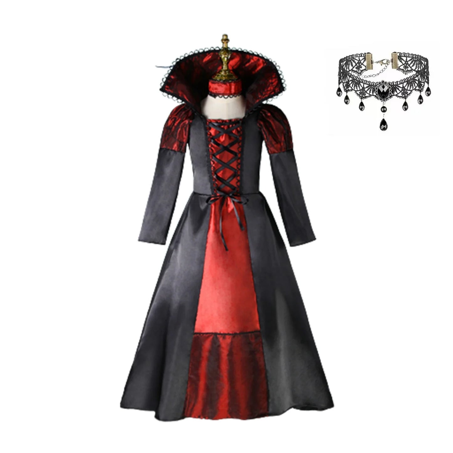 Girls Halloween Vampire Costume Long Tutu Dress