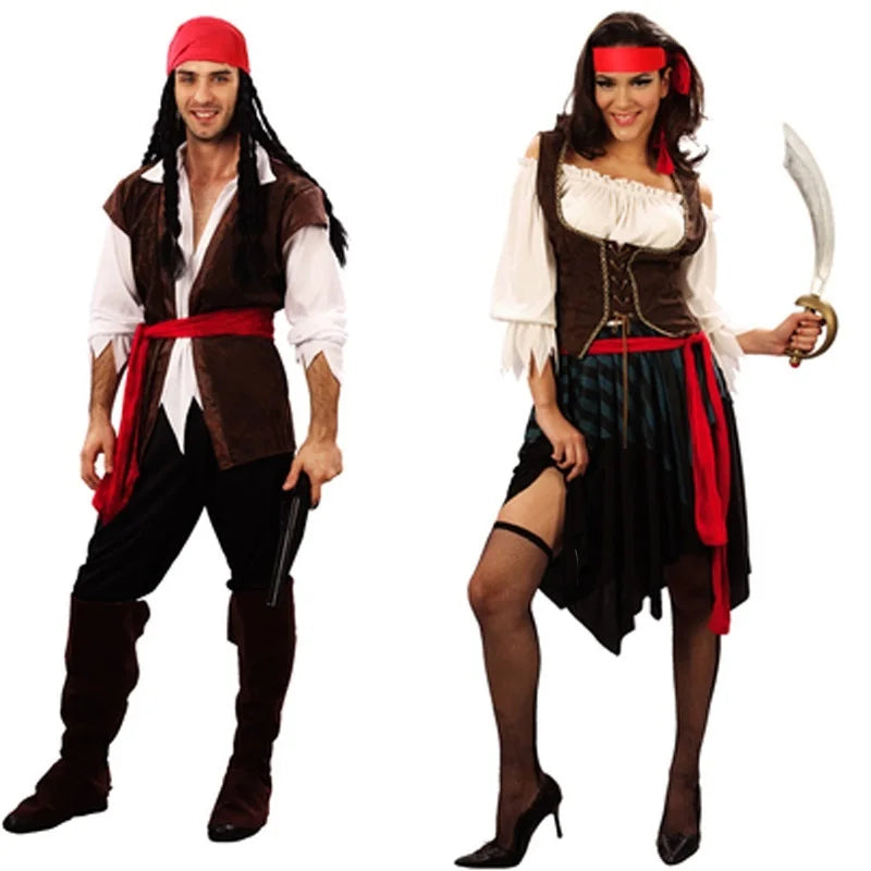 Adult Pirate Costume Set Captain Jack Sparrow