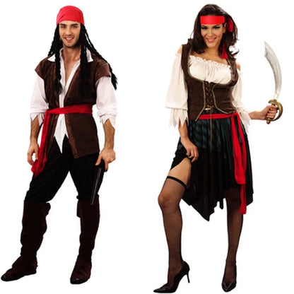 Adult Pirate Costume Set Captain Jack Sparrow