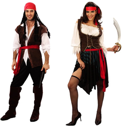 Adult Pirate Costume Set Captain Jack Sparrow