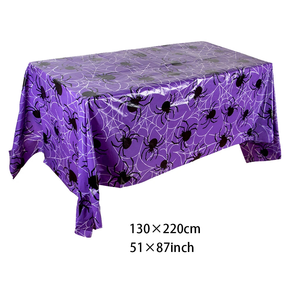 Halloween Plastic Tablecloth with Haunted House