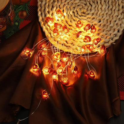 Battery-Powered Acorn LED String Lights