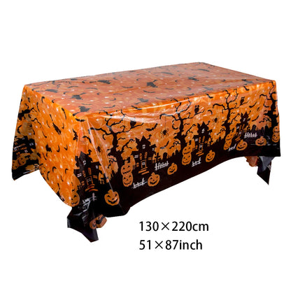Halloween Plastic Tablecloth with Haunted House