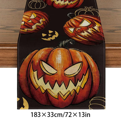 Halloween Plastic Tablecloth with Haunted House