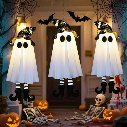 Halloween LED Hanging Witch and Ghost Lights