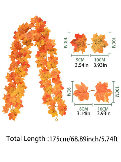 Fall Maple Leaf Garland with Fruits