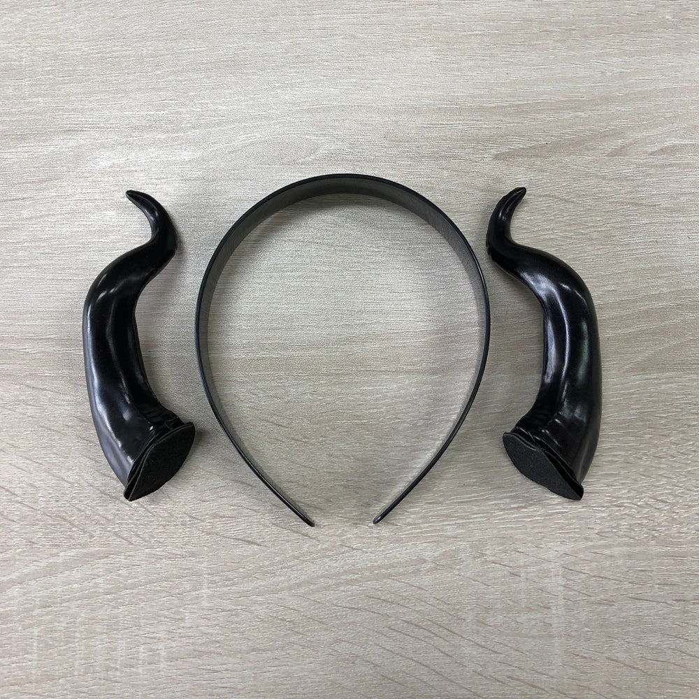 Black Queen Witch Demon Horn Headpiece