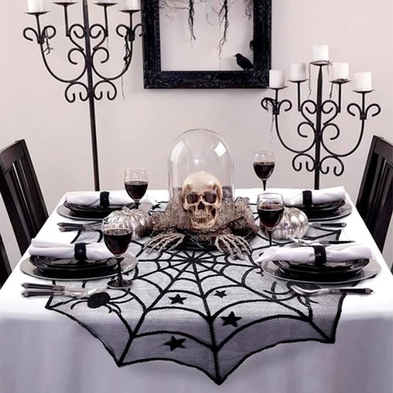 Halloween Plastic Tablecloth with Haunted House