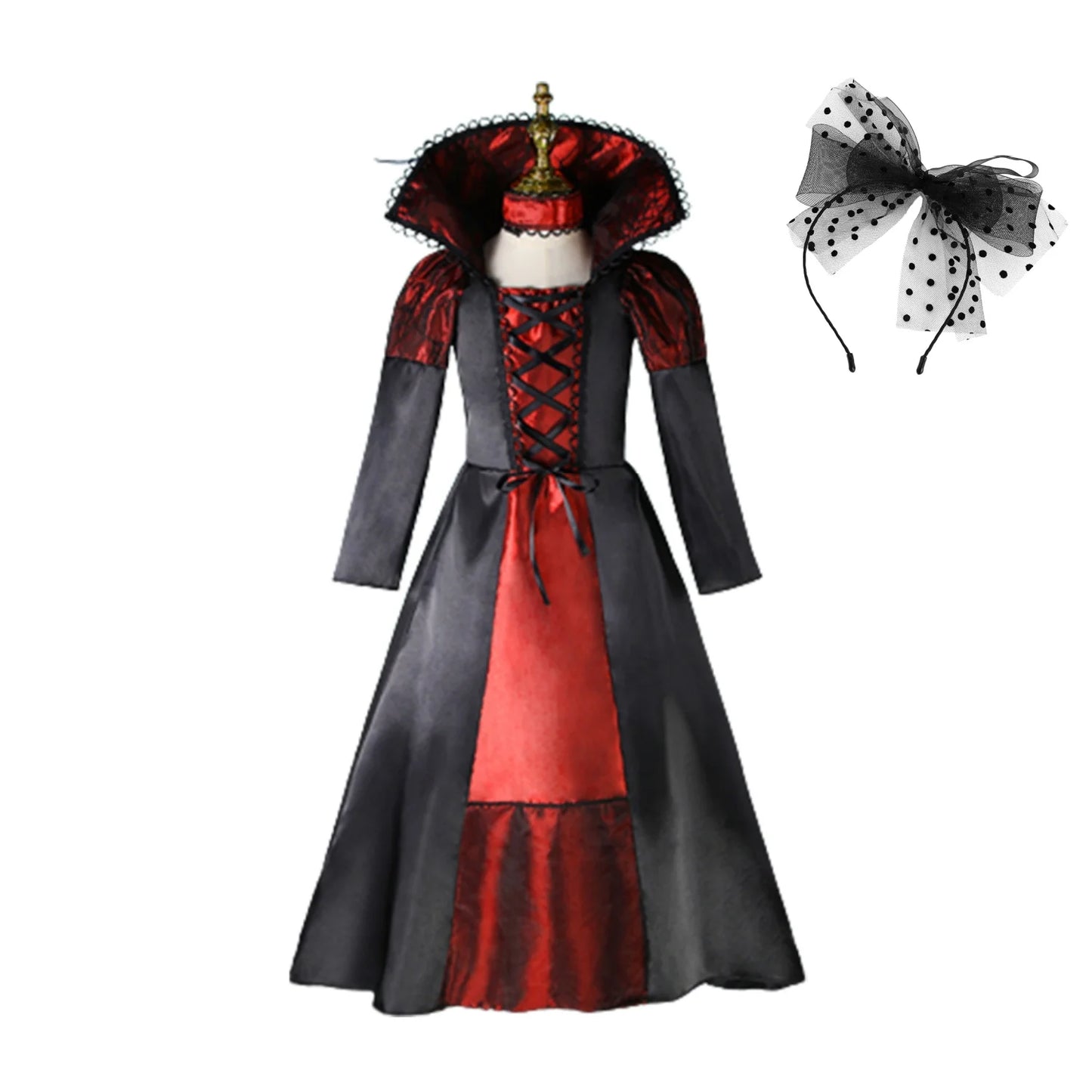 Girls Halloween Vampire Costume Long Tutu Dress