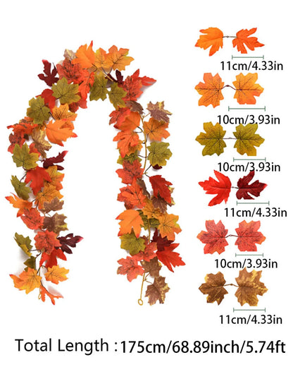 Fall Maple Leaf Garland with Fruits