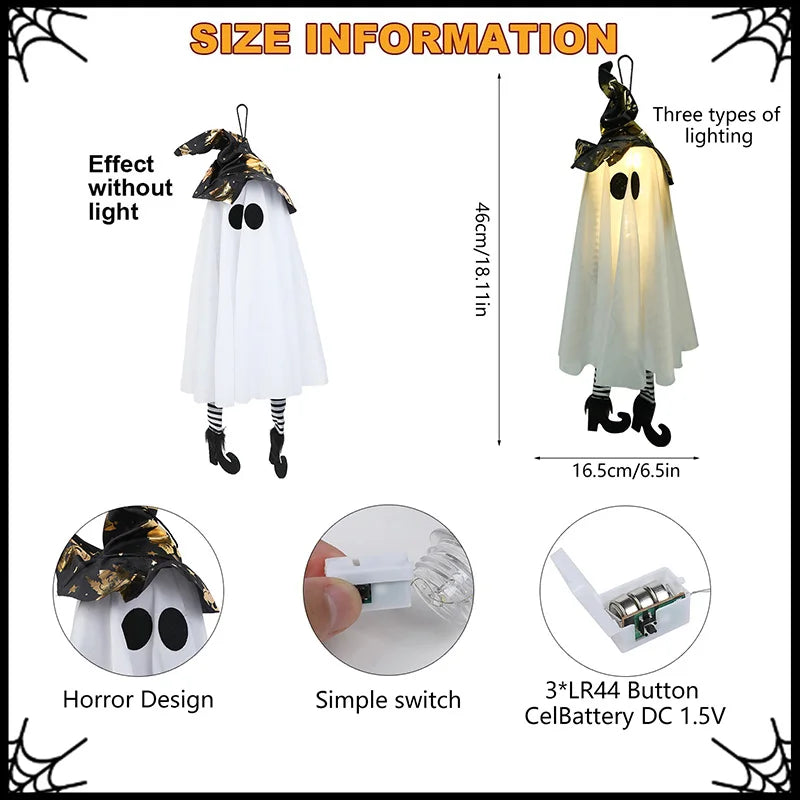 Halloween LED Hanging Witch and Ghost Lights