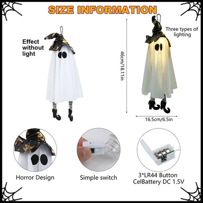 Halloween LED Hanging Witch and Ghost Lights