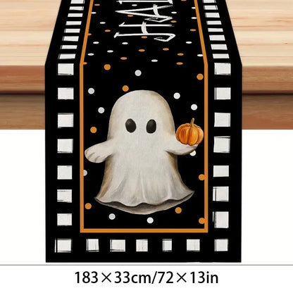 Halloween Plastic Tablecloth with Haunted House