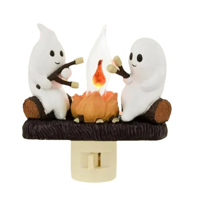 Halloween Ghost Campfire Marshmallow Flickering Night Light