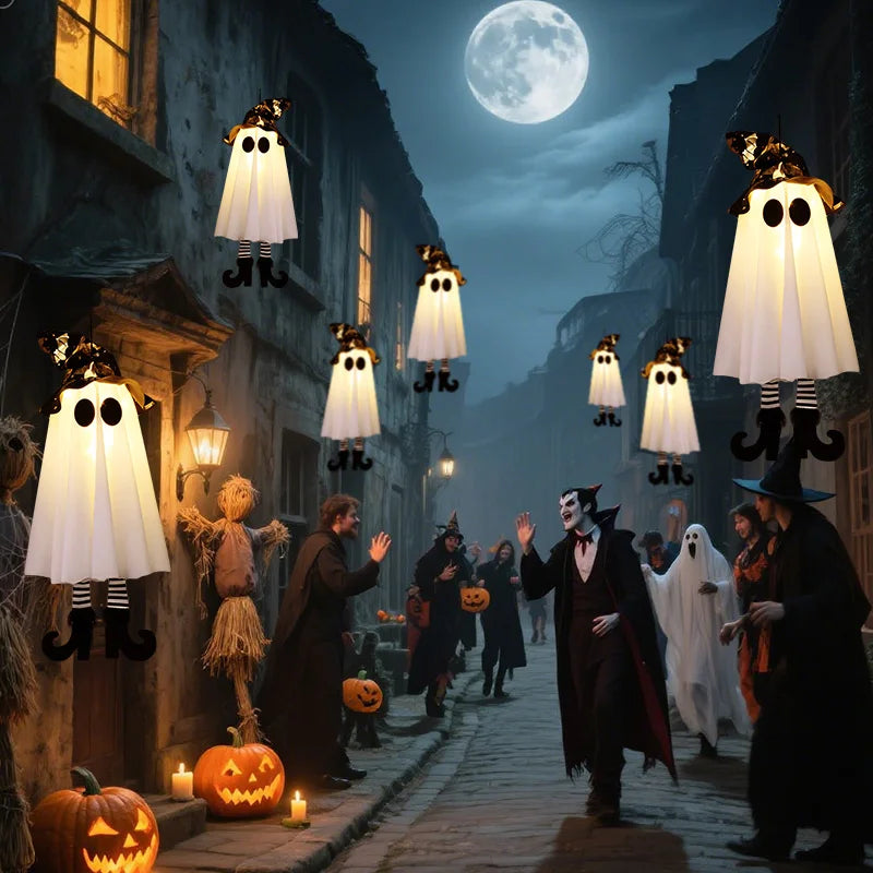 Halloween LED Hanging Witch and Ghost Lights