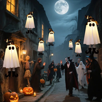 Halloween LED Hanging Witch and Ghost Lights
