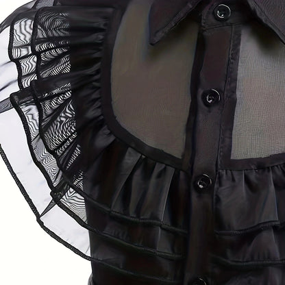 Girls Gothic Wednesday Addams Party Dress