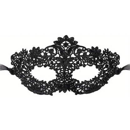 Elegant Black Lace Masquerade Mask Set