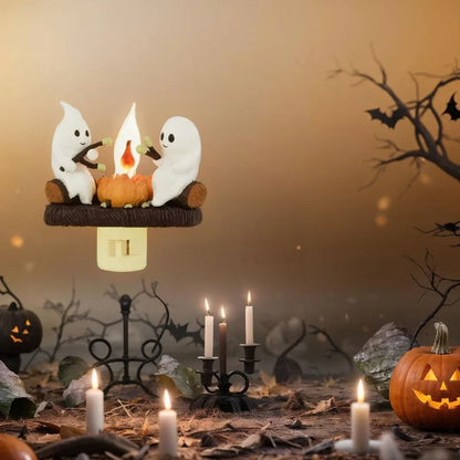 Halloween Ghost Campfire Marshmallow Flickering Night Light