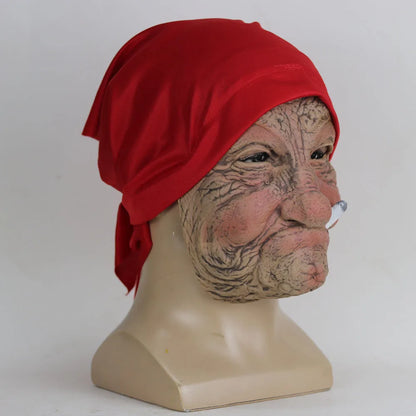 Funny Smoking Granny Latex Mask