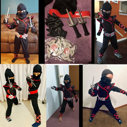 Black Ninja Costume with Mask and Toy
