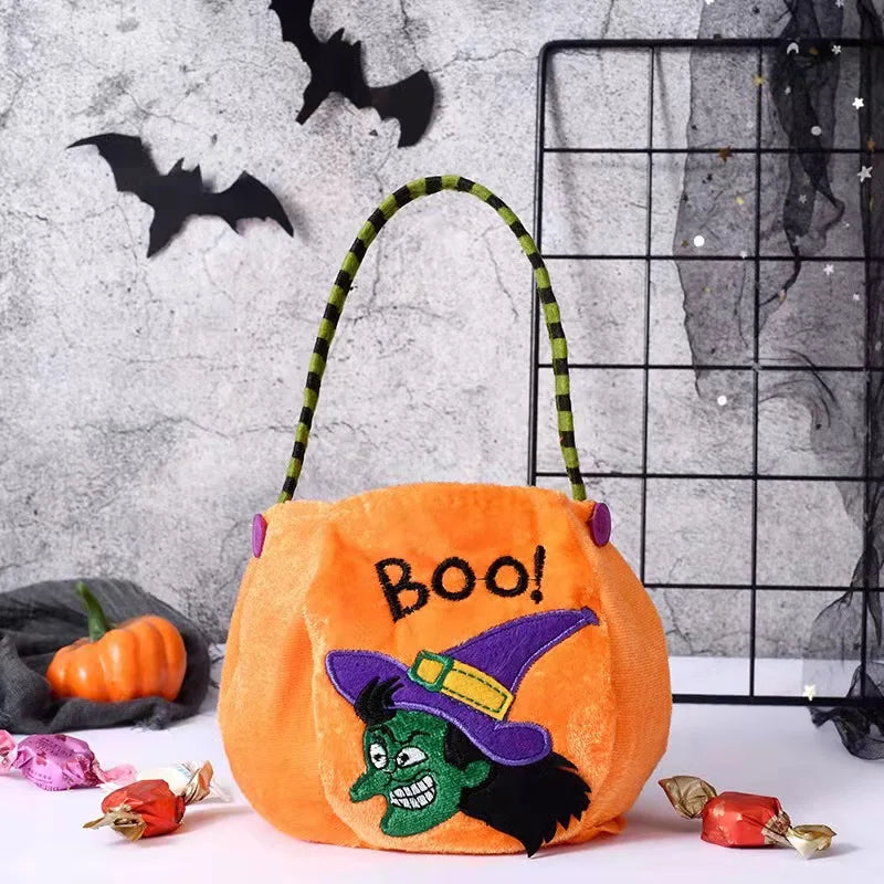 Plush Pumpkin Halloween Candy Bag