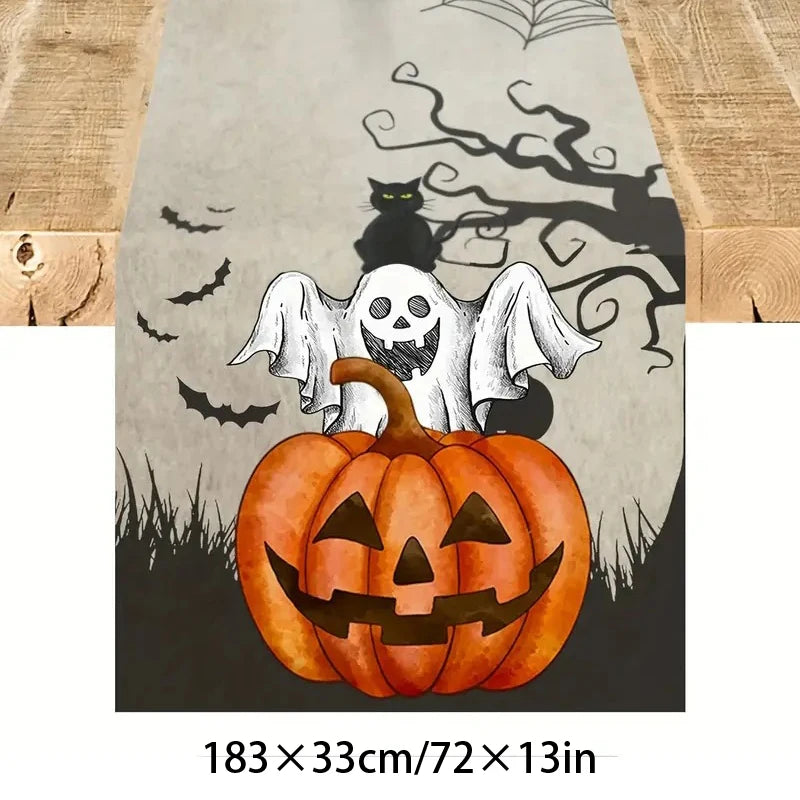 Halloween Plastic Tablecloth with Haunted House