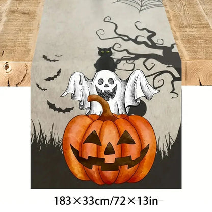 Halloween Plastic Tablecloth with Haunted House