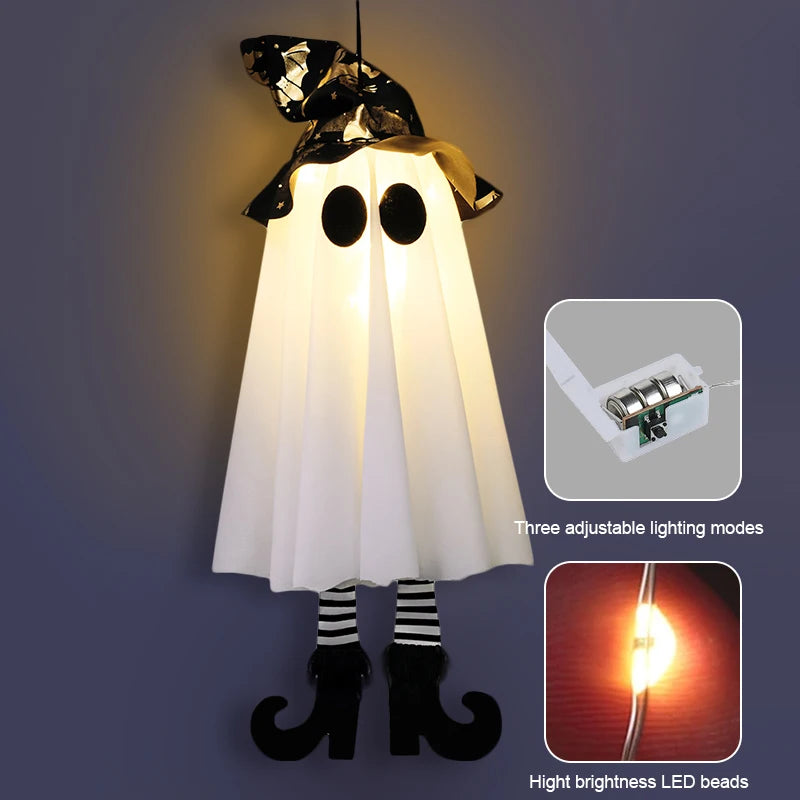 Halloween LED Hanging Witch and Ghost Lights