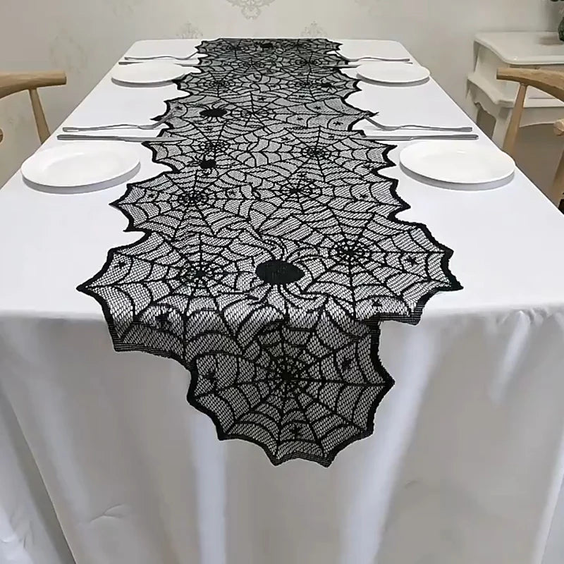 Halloween Plastic Tablecloth with Haunted House