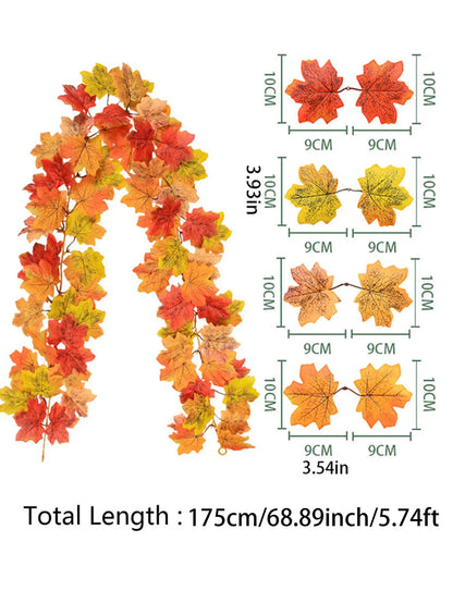 Fall Maple Leaf Garland with Fruits