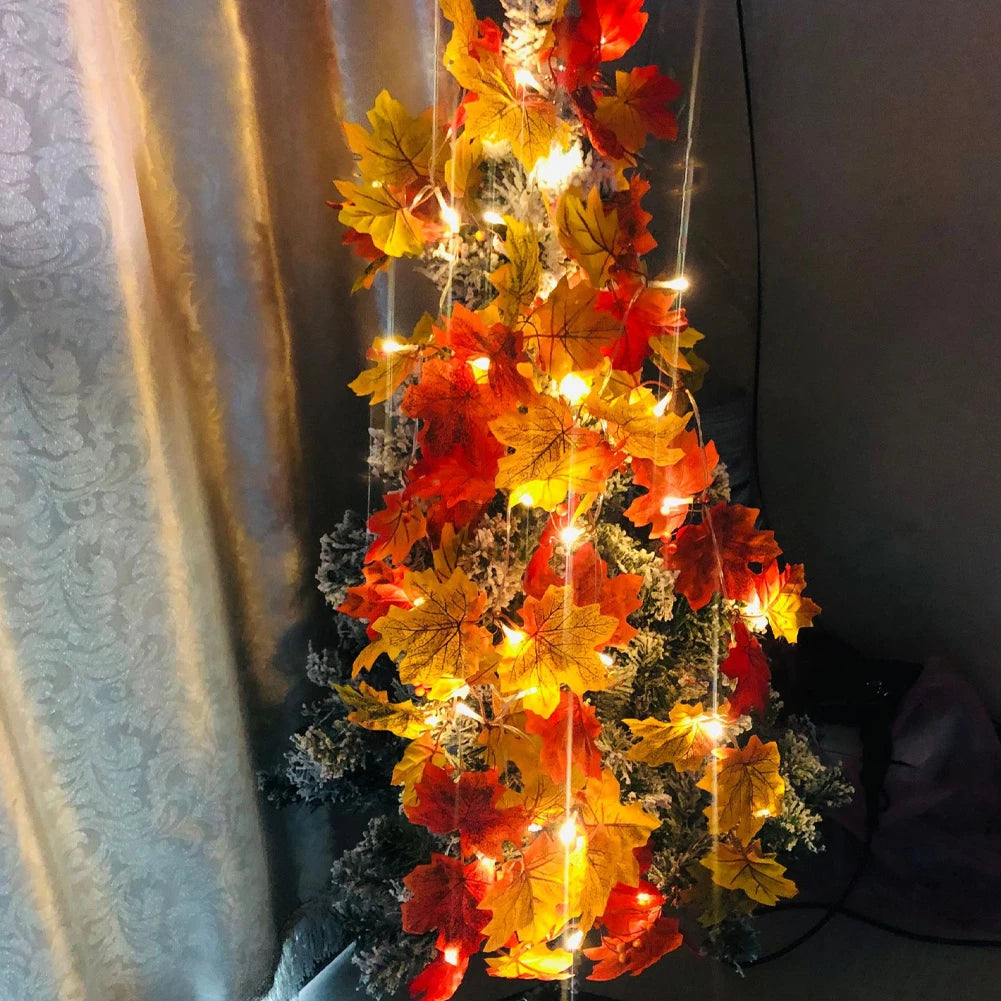 LED Maple Leaf Garland String Lights