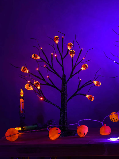 Halloween LED Pumpkin Tree Tabletop Decoration