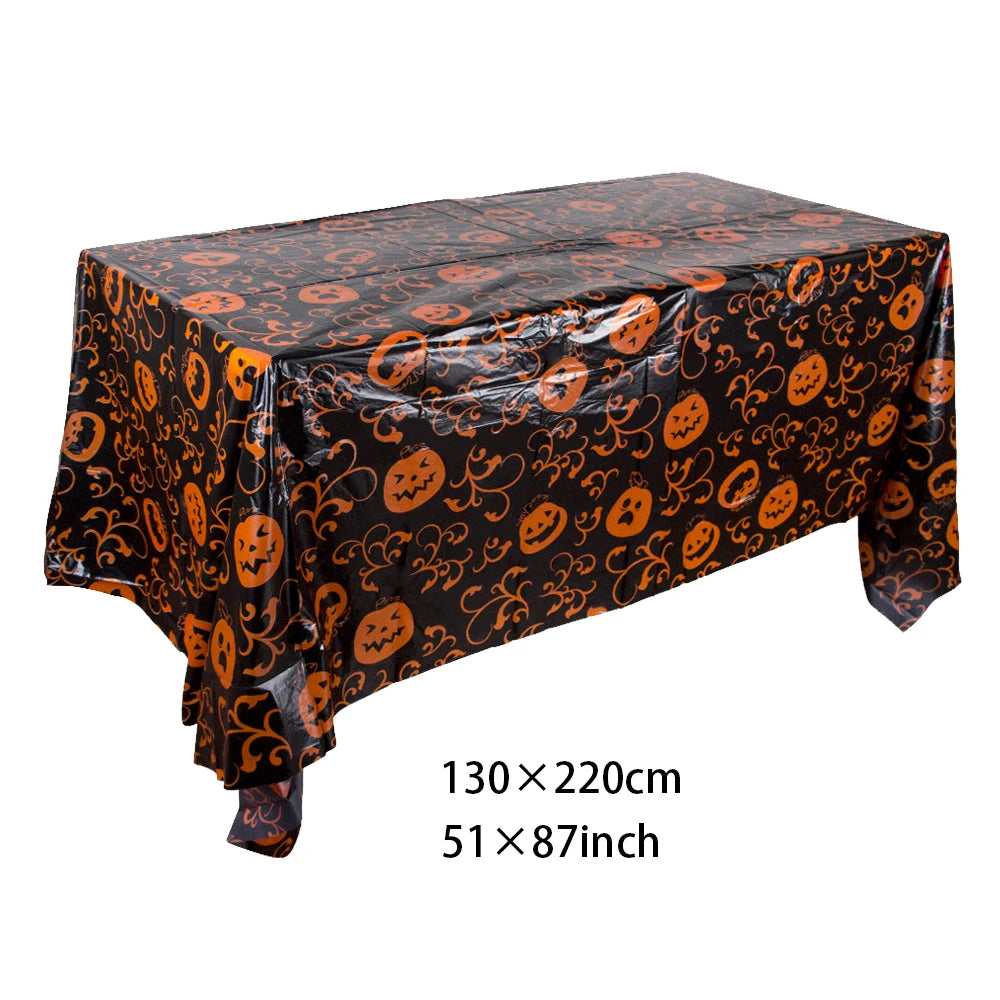 Halloween Plastic Tablecloth with Haunted House