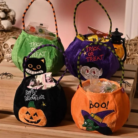 Plush Pumpkin Halloween Candy Bag