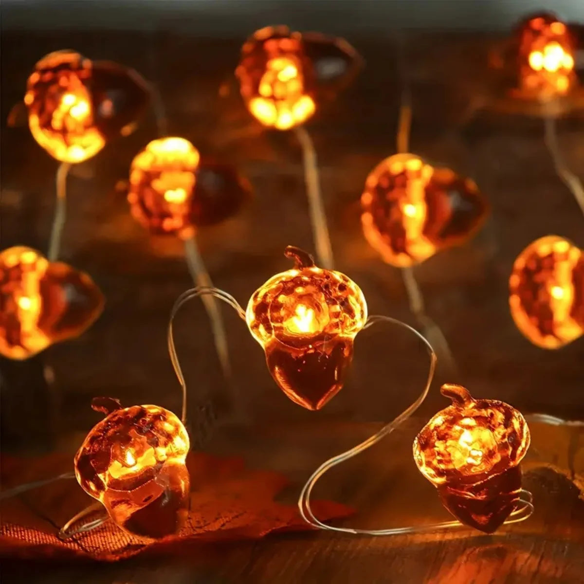 Battery-Powered Acorn LED String Lights