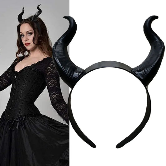 Black Queen Witch Demon Horn Headpiece