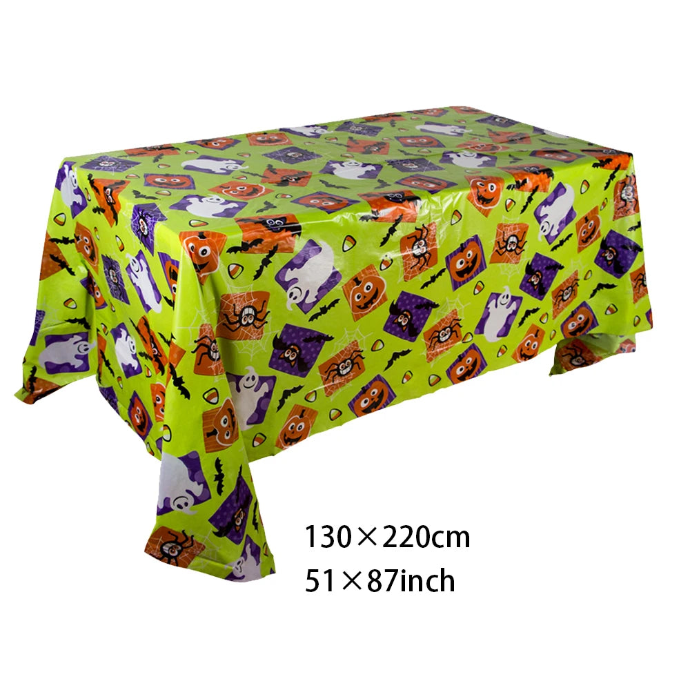 Halloween Plastic Tablecloth with Haunted House