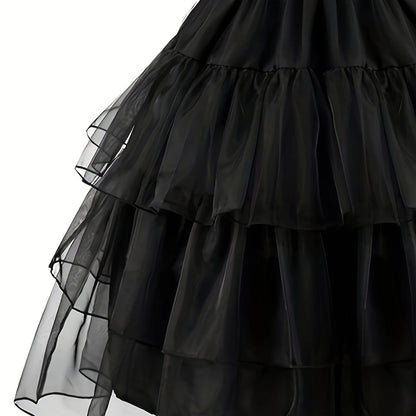 Girls Gothic Wednesday Addams Party Dress