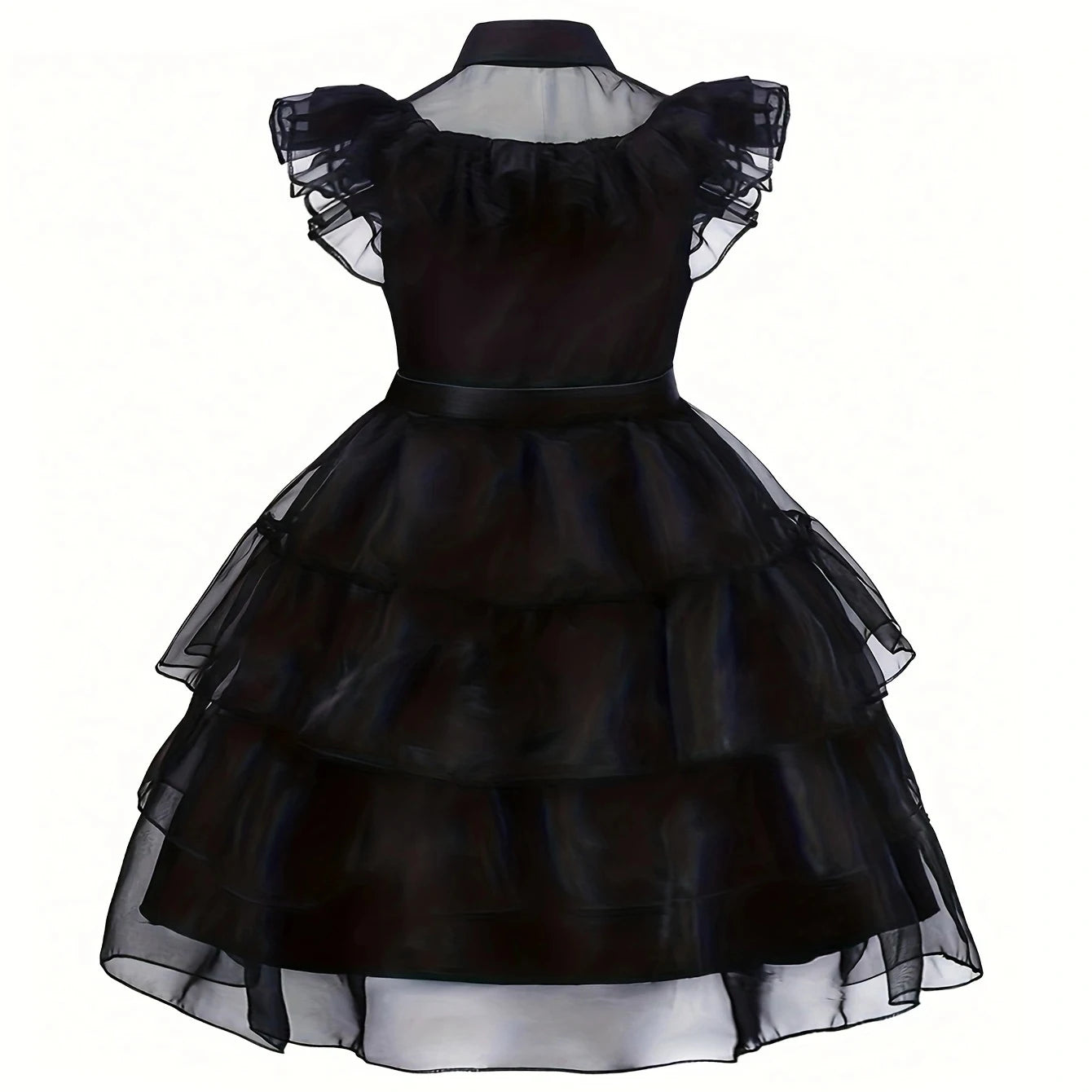 Girls Gothic Wednesday Addams Party Dress