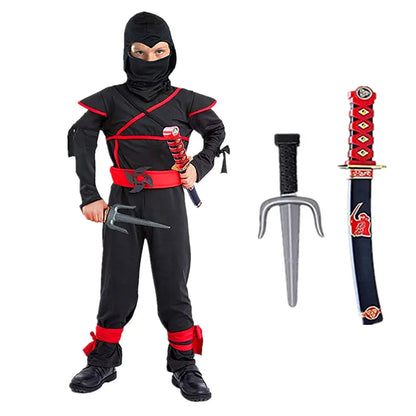 Black Ninja Costume with Mask and Toy