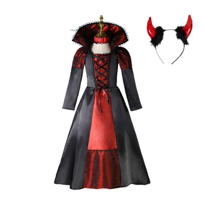 Girls Halloween Vampire Costume Long Tutu Dress