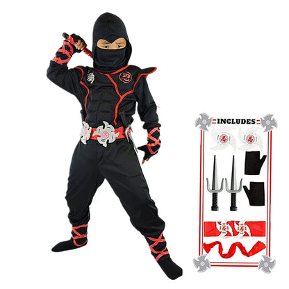 Black Ninja Costume with Mask and Toy