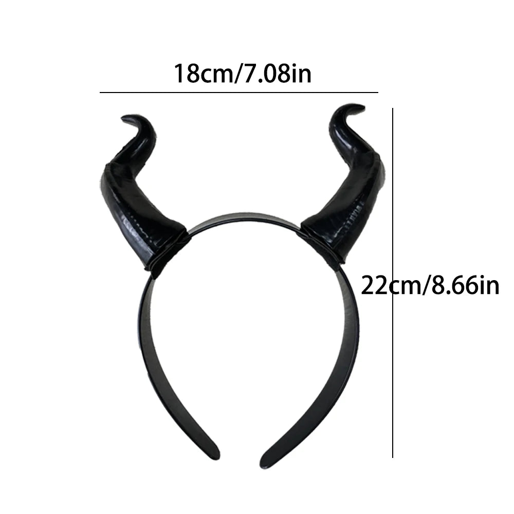 Black Queen Witch Demon Horn Headpiece