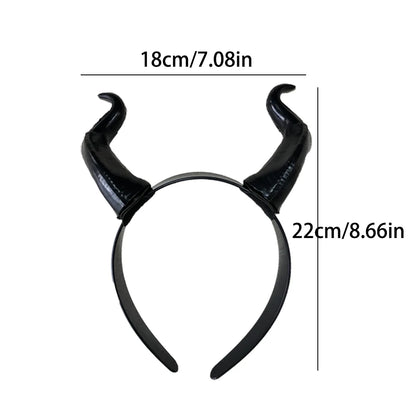 Black Queen Witch Demon Horn Headpiece