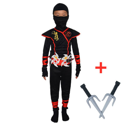 Black Ninja Costume with Mask and Toy