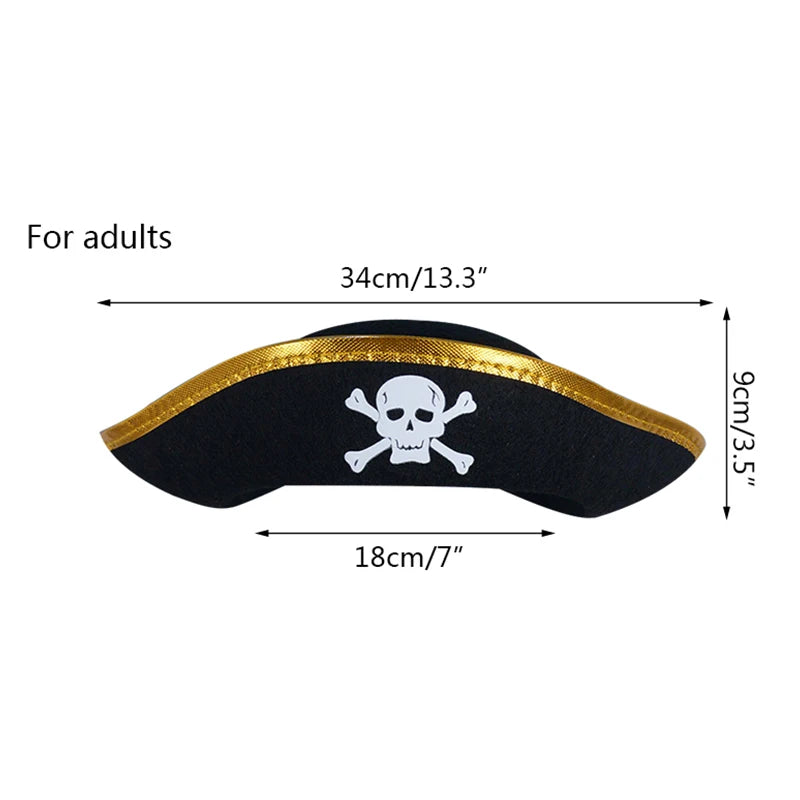 Black Red Pirate Captain Hat