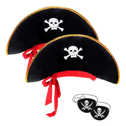 Black Red Pirate Captain Hat