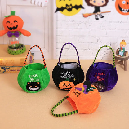 Plush Pumpkin Halloween Candy Bag